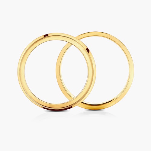 Obrączki partnerskie Sign of Love®: złote, diament, płaska 5,5mm i płaska 4mm
